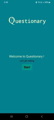 Questionary topic selection screen